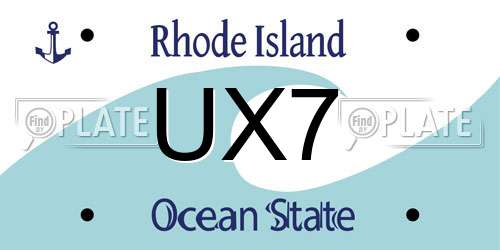UX7 Rhode Island License Plate