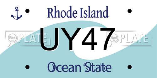 UY47 Rhode Island License Plate