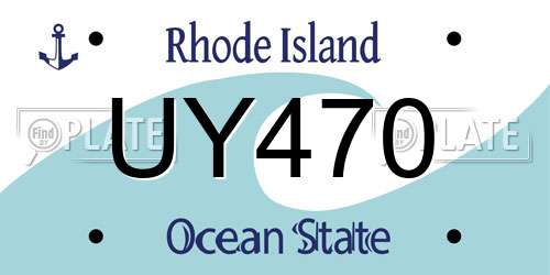UY470 Rhode Island License Plate