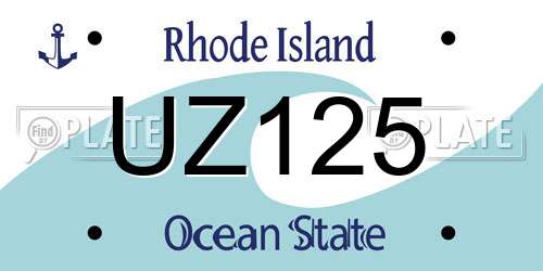 UZ125 Rhode Island License Plate