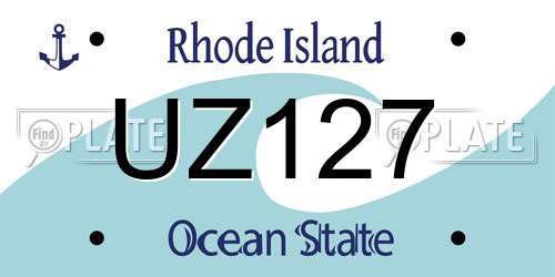 UZ127 Rhode Island License Plate
