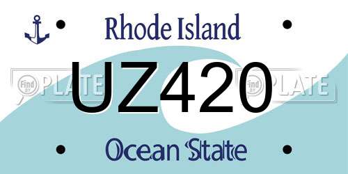 UZ420 Rhode Island License Plate