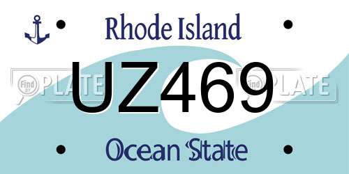 UZ469 Rhode Island License Plate