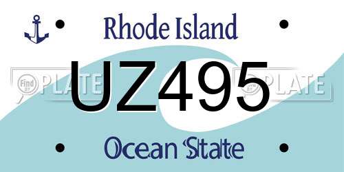 UZ495 Rhode Island License Plate