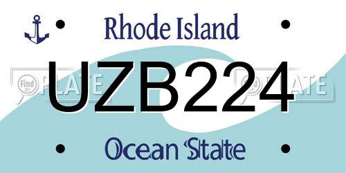 UZB224 Rhode Island License Plate