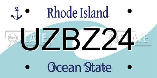UZBZ24 Rhode Island License Plate