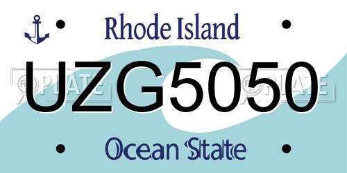 UZG5050 Rhode Island License Plate