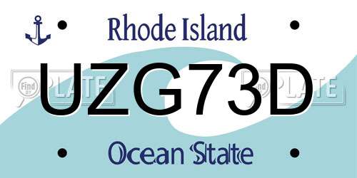 UZG73D Rhode Island License Plate