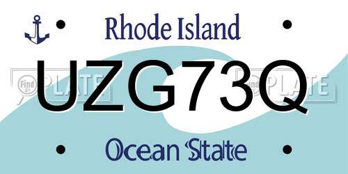 UZG73Q Rhode Island License Plate