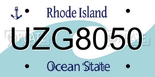 UZG8050 Rhode Island License Plate