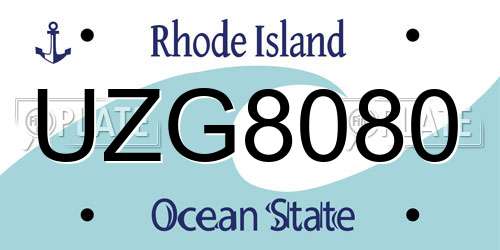 UZG8080 Rhode Island License Plate