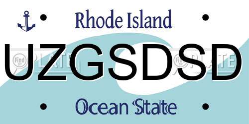 UZGSDSD Rhode Island License Plate