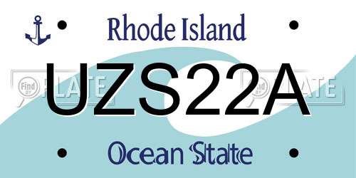 UZS22A Rhode Island License Plate