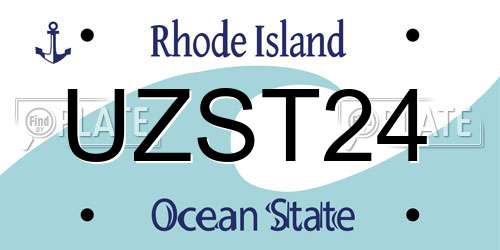 UZST24 Rhode Island License Plate