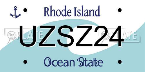 UZSZ24 Rhode Island License Plate