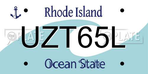 UZT65L Rhode Island License Plate