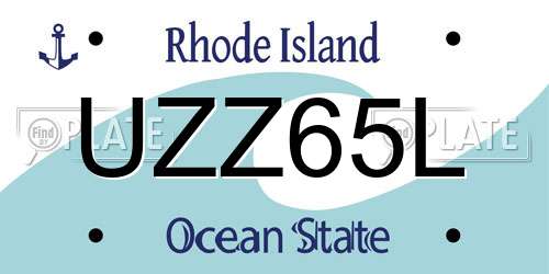 UZZ65L Rhode Island License Plate