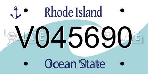 V045690 Rhode Island License Plate