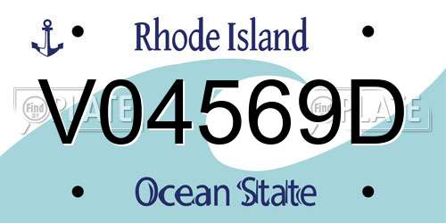 V04569D Rhode Island License Plate