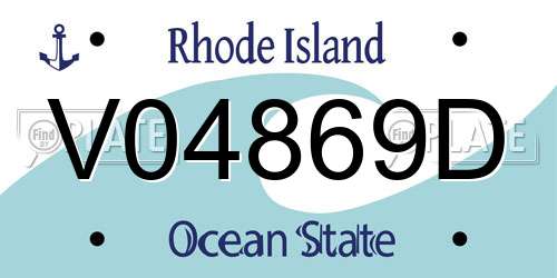 V04869D Rhode Island License Plate