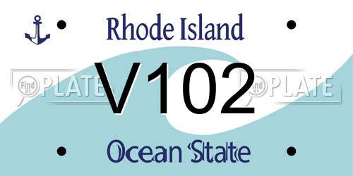 V102 Rhode Island License Plate