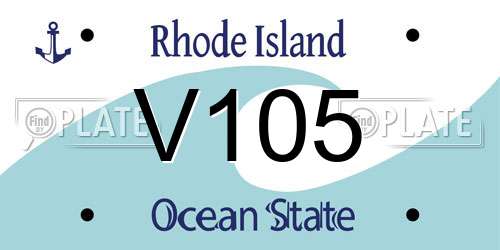 V105 Rhode Island License Plate