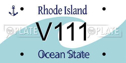V111 Rhode Island License Plate