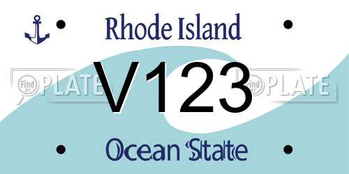 V123 Rhode Island License Plate