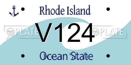 V124 Rhode Island License Plate