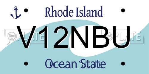 V12NBU Rhode Island License Plate