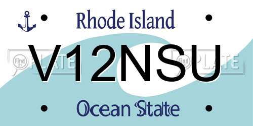 V12NSU Rhode Island License Plate