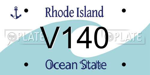 V140 Rhode Island License Plate