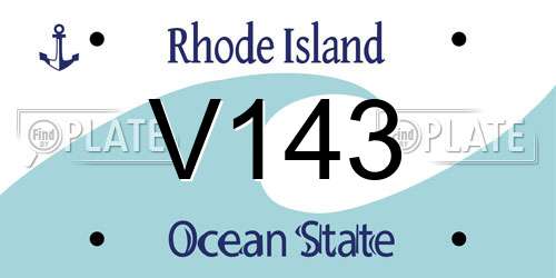 V143 Rhode Island License Plate
