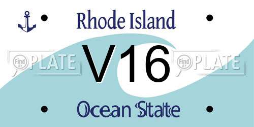 V16 Rhode Island License Plate