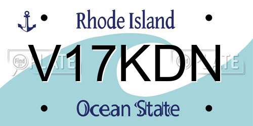 V17KDN Rhode Island License Plate