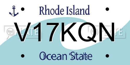 V17KQN Rhode Island License Plate