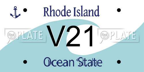 V21 Rhode Island License Plate
