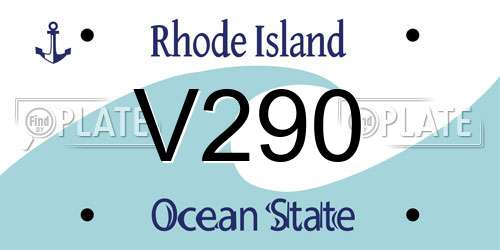 V290 Rhode Island License Plate
