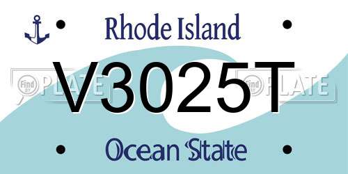 V3025T Rhode Island License Plate