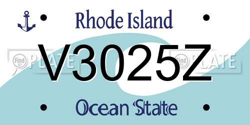V3025Z Rhode Island License Plate