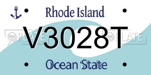 V3028T Rhode Island License Plate