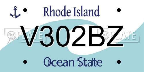 V302BZ Rhode Island License Plate