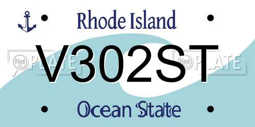 V302ST Rhode Island License Plate