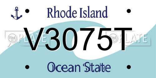 V3075T Rhode Island License Plate