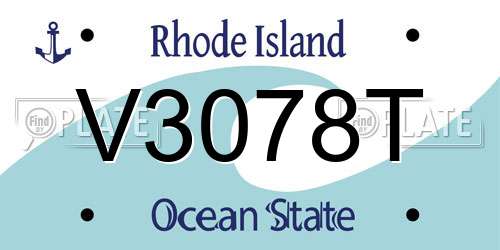 V3078T Rhode Island License Plate