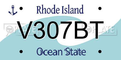 V307BT Rhode Island License Plate