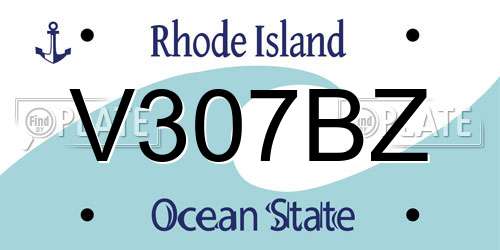 V307BZ Rhode Island License Plate