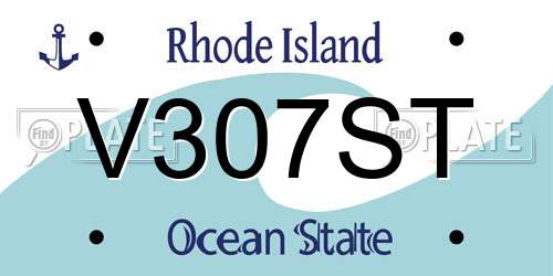 V307ST Rhode Island License Plate