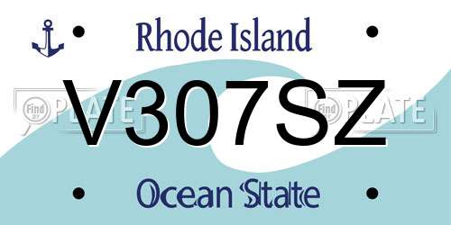 V307SZ Rhode Island License Plate