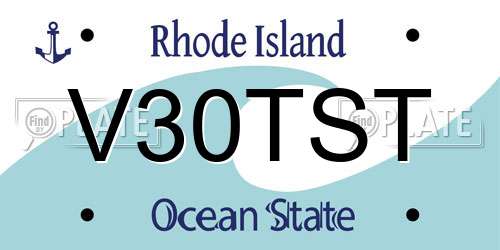 V30TST Rhode Island License Plate